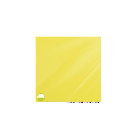 Ghent Aria Glassboard, 4Hx4 ft.W, 1/4", Yellow, Glass, 48", 48", Yellow ARIASN44YW